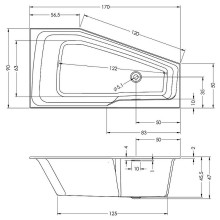 Акриловая ванна Riho Rething Space 170х90 L B114001005 (BR1600500000000) без гидромассажа