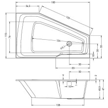 Акриловая ванна Riho Rething Space 180х110 L B116001005 (BR1800500000000) без гидромассажа