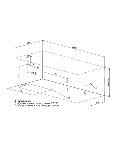 Акриловая ванна Aquanet Bright 180х80 233143 без гидромассажа