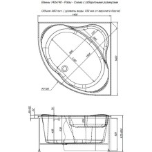 Акриловая ванна Aquanet Palau 140x140 205535 без гидромассажа