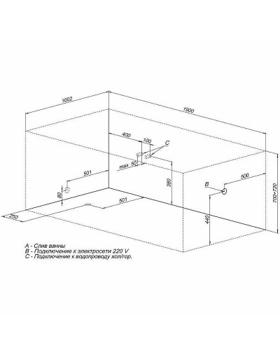 Акриловая ванна Aquanet Vega 190x100 205556 без гидромассажа