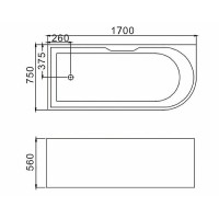 Акриловая ванна Grossman 170x75 GR-2202R без гидромассажа
