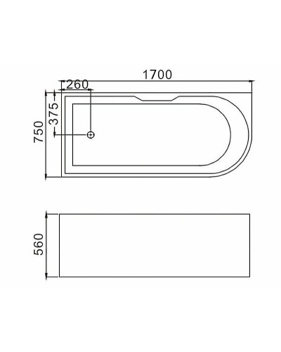 Акриловая ванна Grossman 170x75 GR-2202R без гидромассажа