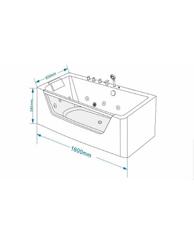 Акриловая ванна Grossman 160х85 GR-16085-1 с гидромассажем