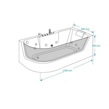 Акриловая ванна Grossman 170х80 GR-17000-1R с гидромассажем