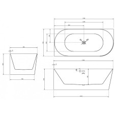 Акриловая ванна Abber 170х78 AB9258-1.7 L без гидромассажа