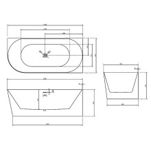 Акриловая ванна Abber 170х78 AB9258-1.7 R без гидромассажа
