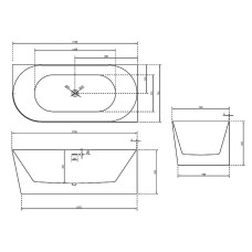 Акриловая ванна Abber 170х78 AB9258-1.7 R без гидромассажа
