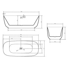 Акриловая ванна Abber 170х75 AB9260 без гидромассажа