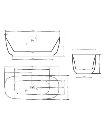 Акриловая ванна Abber 170х75 AB9260 без гидромассажа