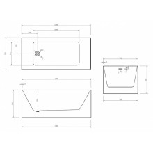 Акриловая ванна Abber 150х70 AB9274-1.5 без гидромассажа