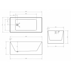 Акриловая ванна Abber 150х70 AB9274-1.5 без гидромассажа