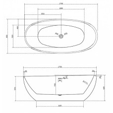 Акриловая ванна Abber 170х80 AB9285 без гидромассажа