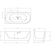 Акриловая ванна Abber 170х75 AB9315 L без гидромассажа