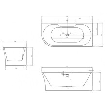 Акриловая ванна Abber 170х78 AB9335-1.7 R без гидромассажа