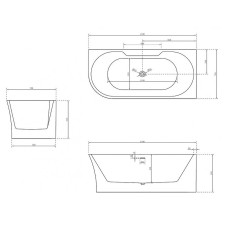 Акриловая ванна Abber 170х78 AB9335-1.7 R без гидромассажа