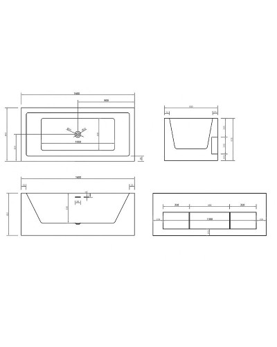 Акриловая ванна Abber 160х80 AB9339-1.6 без гидромассажа