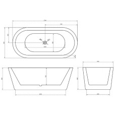 Акриловая ванна Abber 170х80 AB9345-1.7 без гидромассажа