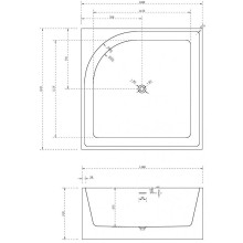 Акриловая ванна Abber 140х140 AB9337 без гидромассажа