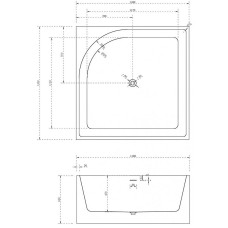 Акриловая ванна Abber 140х140 AB9337 без гидромассажа