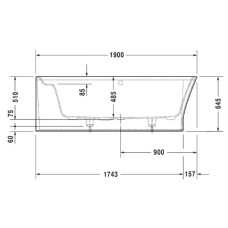 Акриловая ванна 190х90 см L Duravit Cape Cod 700362000000000