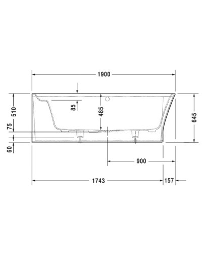 Акриловая ванна 190х90 см L Duravit Cape Cod 700362000000000
