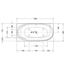 Акриловая ванна 190х90 см L Duravit Cape Cod 700362000000000