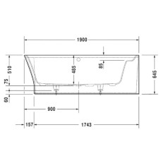 Акриловая ванна 190х90 см R Duravit Cape Cod 700363000000000