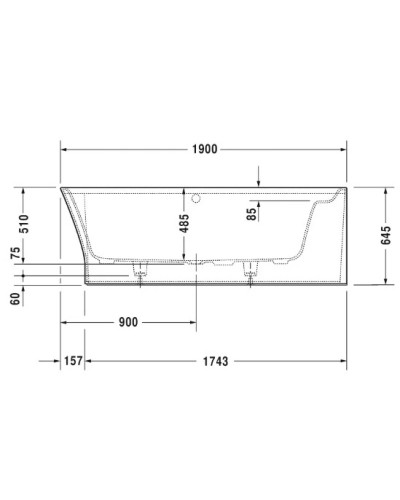 Акриловая ванна 190х90 см R Duravit Cape Cod 700363000000000
