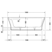 Акриловая ванна 190х90 см Duravit Cape Cod 700364000000000