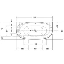 Акриловая ванна 190х90 см Duravit Cape Cod 700364000000000