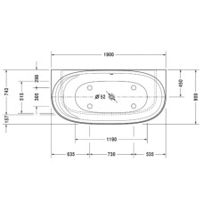 Акриловая ванна 190х90 см Duravit Cape Cod 700364000000000