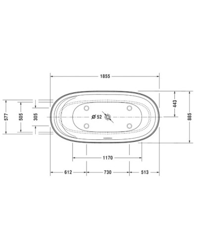 Акриловая ванна 185,5х88,5 см Duravit Cape Cod 700330000000000