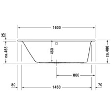 Акриловая ванна 160х70 см L Duravit Darling New 700238000000000