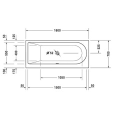 Акриловая ванна 160х70 см L Duravit Darling New 700238000000000