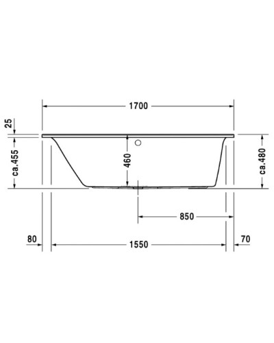 Акриловая ванна 170х70 см левая Duravit Darling New 70024000000000