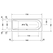 Акриловая ванна 170х70 см левая Duravit Darling New 70024000000000