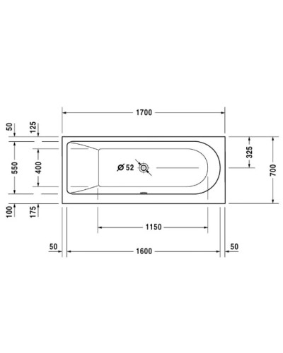 Акриловая ванна 170х70 см левая Duravit Darling New 70024000000000