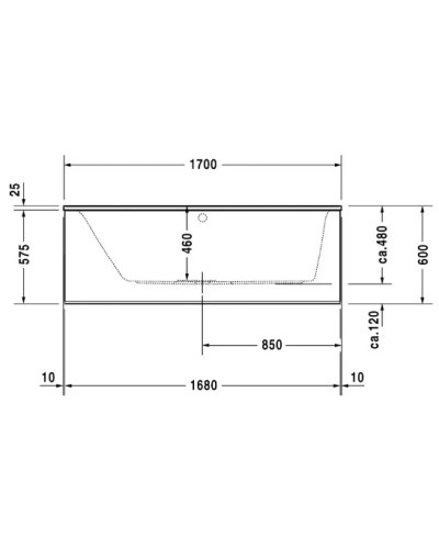 Акриловая ванна 170х75 см левая Duravit Darling New 700242000000000