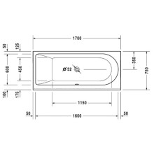 Акриловая ванна 170х75 см левая Duravit Darling New 700242000000000