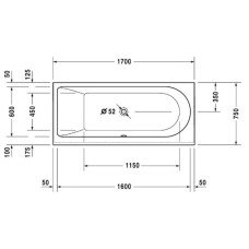 Акриловая ванна 170х75 см левая Duravit Darling New 700242000000000