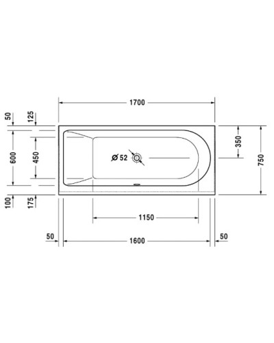 Акриловая ванна 170х75 см левая Duravit Darling New 700242000000000