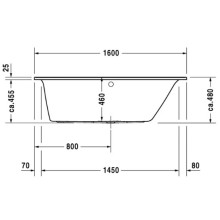 Акриловая ванна 160х70 см R Duravit Darling New 700239000000000
