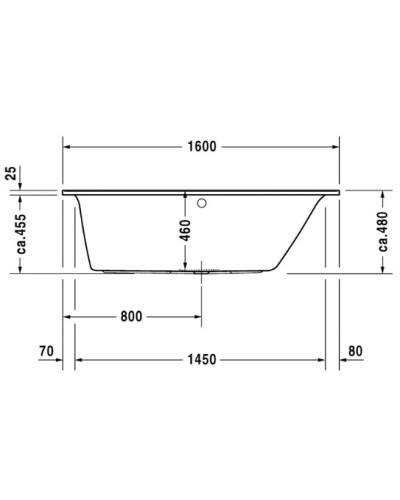 Акриловая ванна 160х70 см R Duravit Darling New 700239000000000