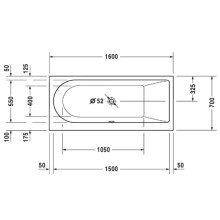 Акриловая ванна 160х70 см R Duravit Darling New 700239000000000