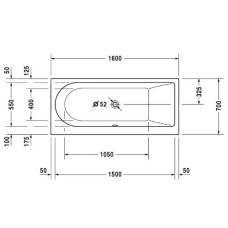 Акриловая ванна 160х70 см R Duravit Darling New 700239000000000
