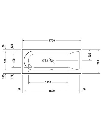 Акриловая ванна 170х70 см R Duravit Darling New 700241000000000