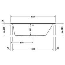 Акриловая ванна 170х70 см R Duravit Darling New 700241000000000