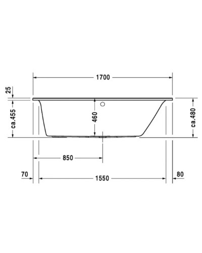 Акриловая ванна 170х70 см R Duravit Darling New 700241000000000