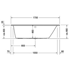 Акриловая ванна 170х75 см R Duravit Darling New 700243000000000